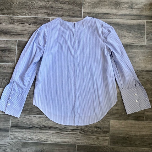 Who What Wear Blue and White Long Sleeve Blouse - Size Small - Picture 2 of 12